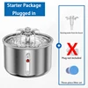 New Cat Water Dispenser Stainless Steel Automatic Recirculating Filtration Watchable Water Level Pet Water Feeder 5