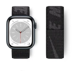 Premium Nylon Loop Strap for Smartwatch - Sporty and Durable Bracelet Band (Nika - Black 107)