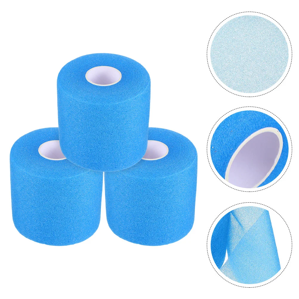 

3 Rolls Sports Shock Absorbing Belt Athletic Tape Elastic Athlete Universal Training Pre-tape Sponge Skin Protective Bandages