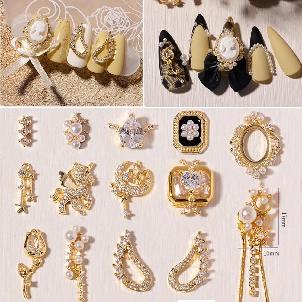 DIY Zircon Wing Flower Bow Knot Charms Manicure Tools Nail Jewelry 3D Nail Rhinestones Nail Art Decorations