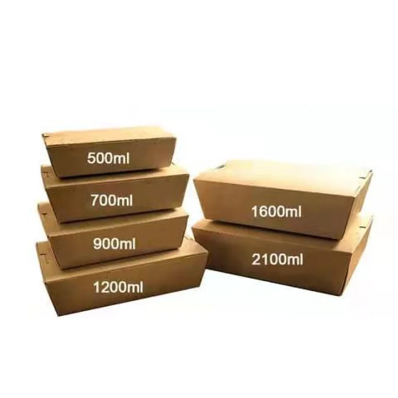 Custom  800ml Brown Kraft Paper Customize Logo Printing Lunch Box Take Away 1 Compartment Paper Food Container custom 800ml brown kraft paper customize logo printing lunch box take away 1 compartment paper food container