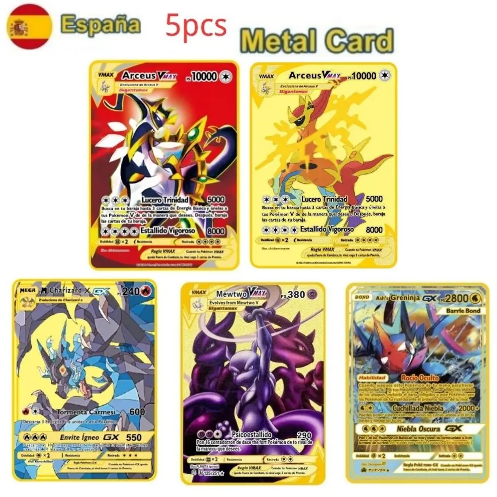 Pokémon Iron Brilhante Cartas Douradas, Metal Pikachu Mewtwo