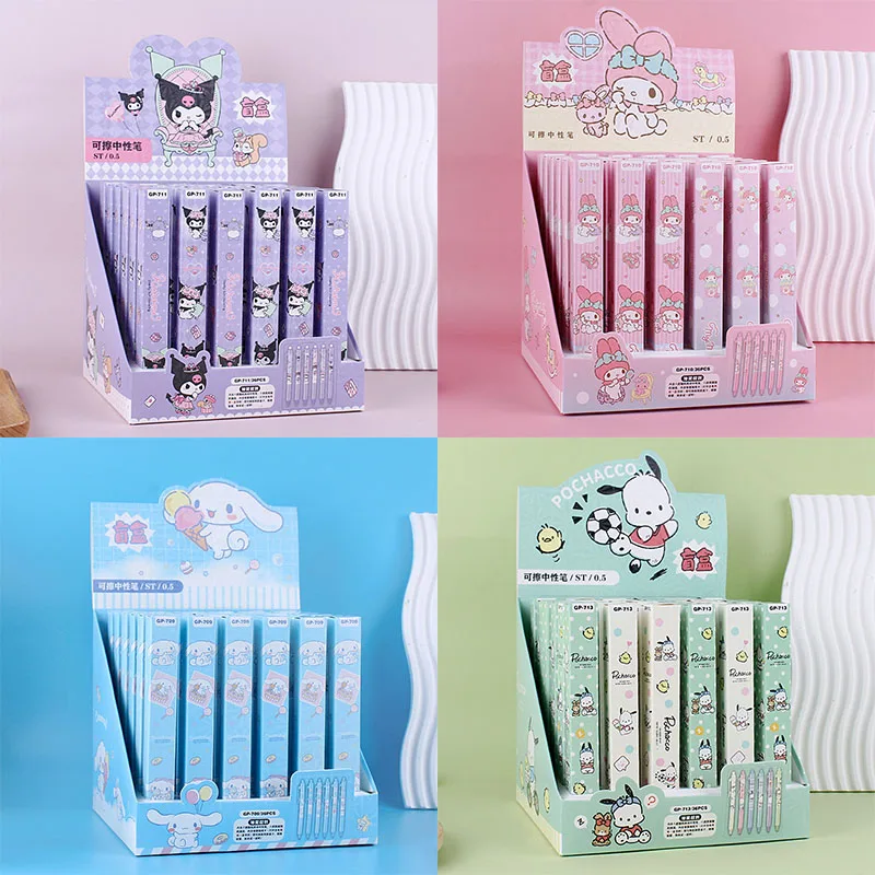 

72 шт/лот Sanrio Pochacco Kuromi мелодия стираемый гель ручка мило 0,5 мм голубые чернила нейтральные ручки рекламные школьные принадлежности
