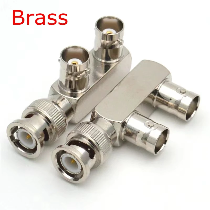 Bnc Macho para 2x Dupla Bnc Conector Fêmea Bnc Macho para Bnc 2x Fêmea t tipo 3way Divisor tipo f Adaptador de Vídeo Coaxial Peças q9