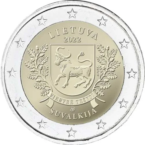 Lituania 2022 Moneta Commemorativa Suvalkia Region 2 Euro Unc Nuovo Di Zecca