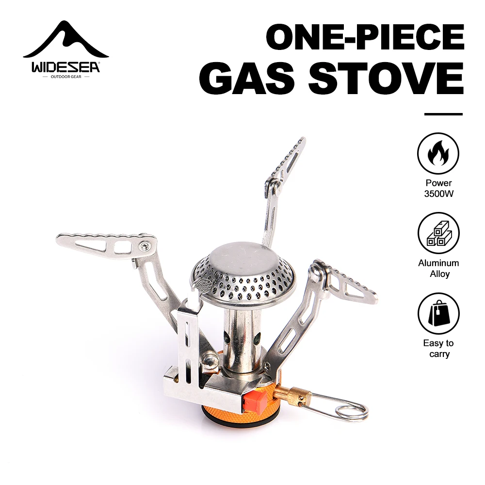Widesea one-piece gas stove 3500W aluminum alloy portable camping stove for outdoor cooking hiking backpacking