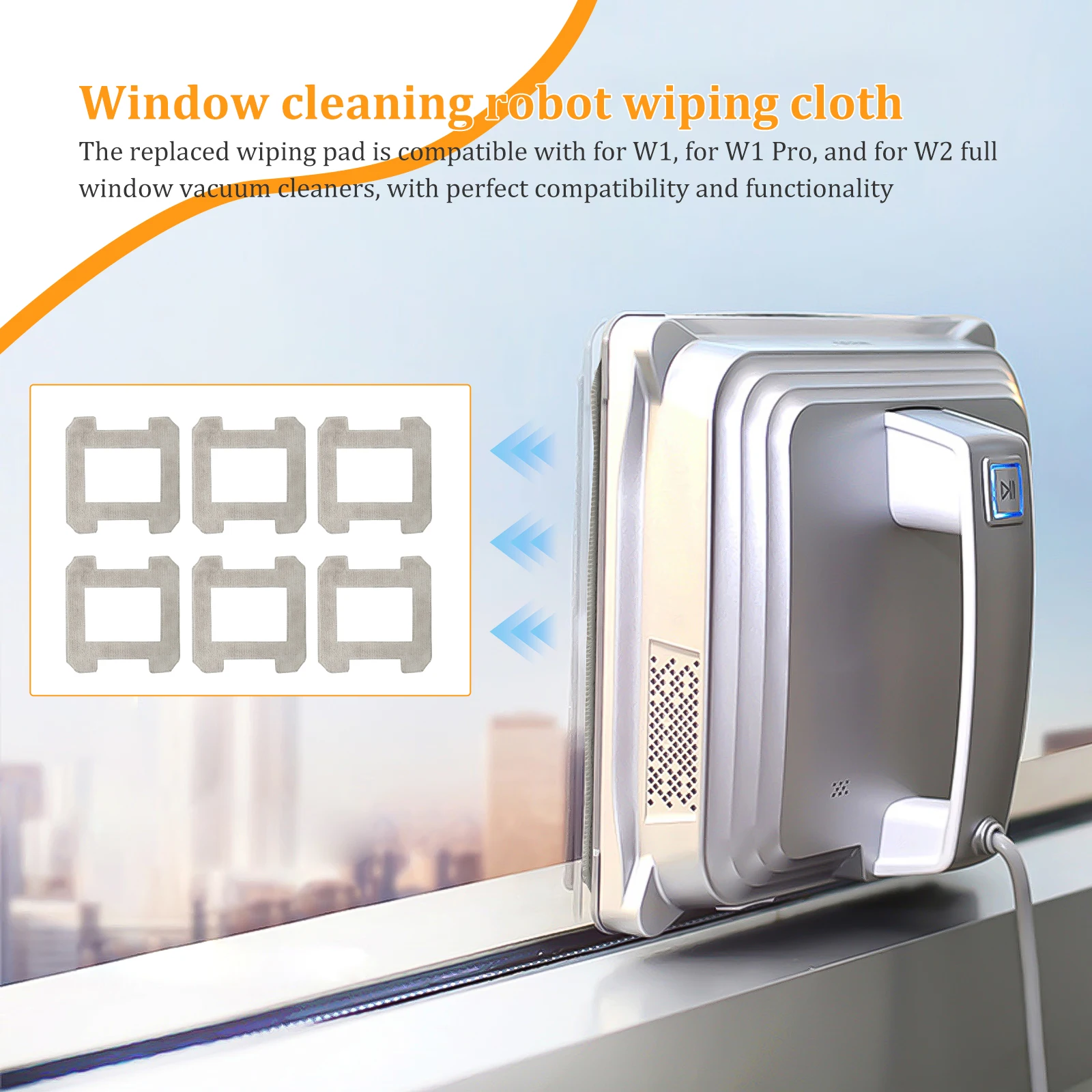 Microfiber Window Vacuum Mop Pad Replacement for Robot Cleaner