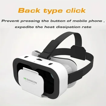G05 3D VR SHINECON Óculos Headset Óculos VR ajustáveis de realidade virtual montados na cabeça para telefones inteligentes Android de 4,76 polegadas 1