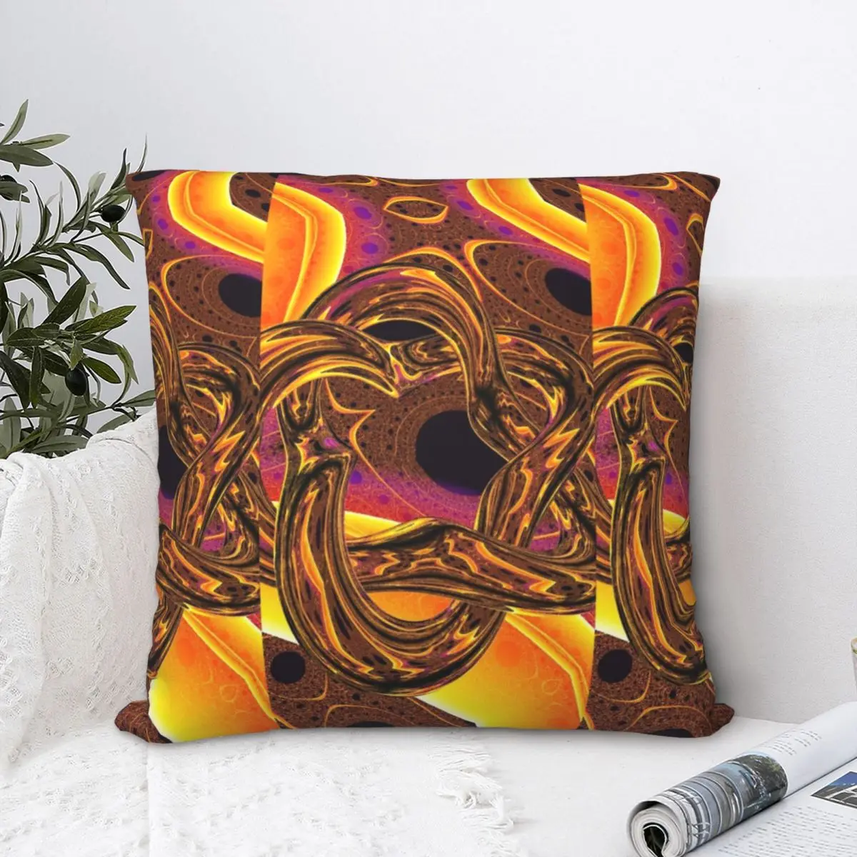 

Amber Waves Square Pillowcase Polyester Pillow Cover Velvet Cushion Decor Comfort Throw Pillow For Home Living Room