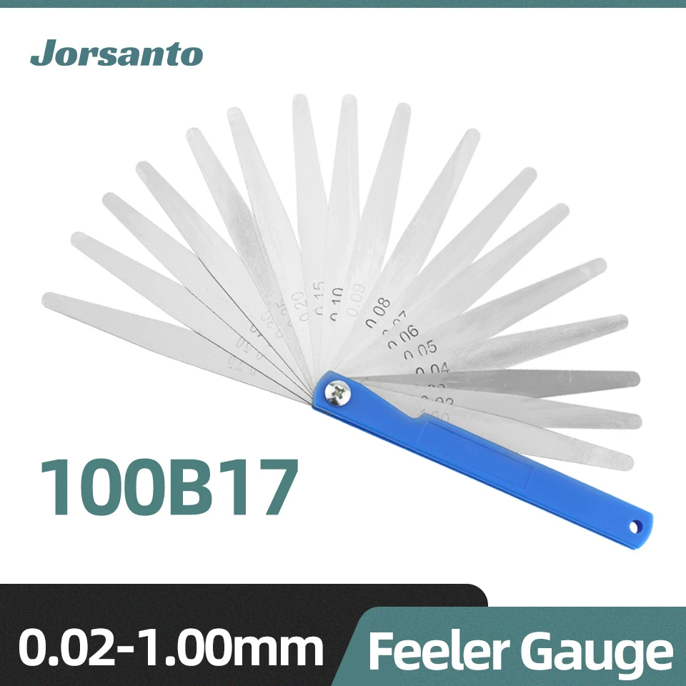Feeler Gauge 100B17 Metric Size 0.02-1mm Thickness Gauge Set Valves Foliage of Valves Spark Plug Gap For Measurement Probe Gap