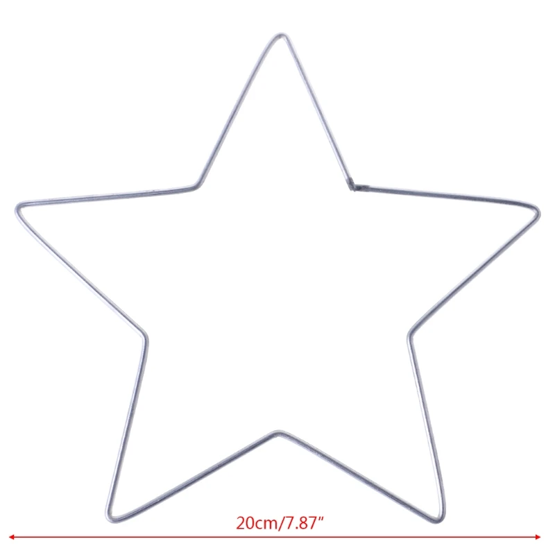 

Star Ring Silver Shaped Wire Wreath Macrame Frames for Independence Day Making Supplies