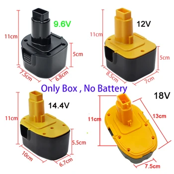 Custodia in plastica per batteria per batterie per utensili DeWalt 9,6 V 12 V 14,4 V 18 V, alloggiamento per batterie con idruro metallico al nichel-cadmio