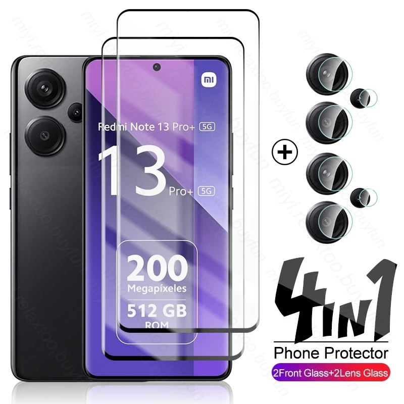 

Защитное стекло 4 в 1 для Redmi Note 13 Pro 4G Pro, стекло для защиты экрана Redmy Readme Note13, Not 13 Pro Plus, стекло для камеры ProPlus