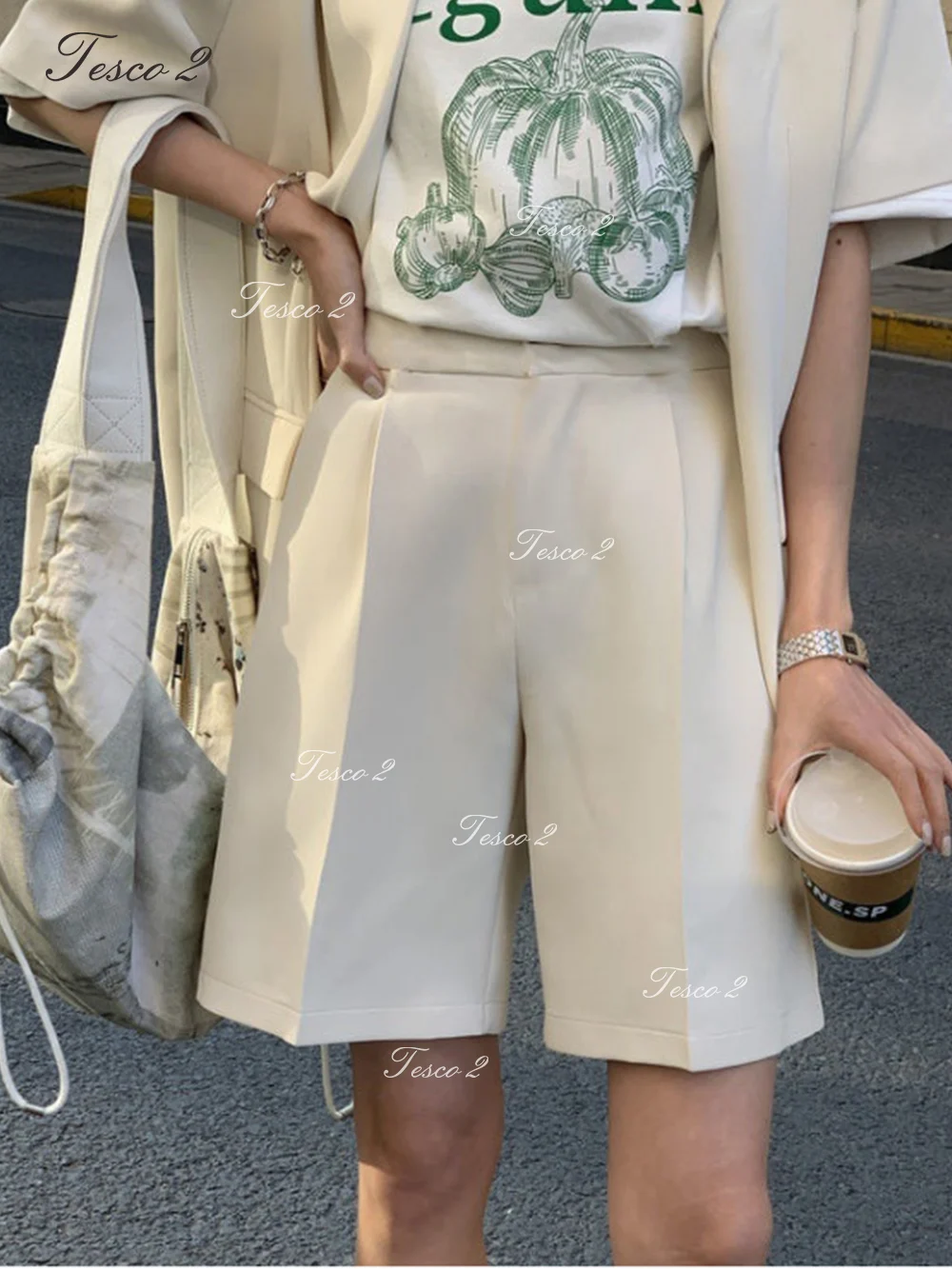 New Pattern Women Suits Casual Shorts Suit Two-Piece Set Suit For Women Baggy Shorts+Jacket  For Summer Casual Suit