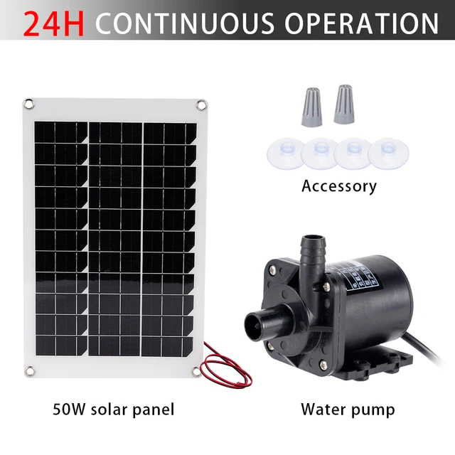 50W Napelemes Panel Kefe Nélküli Napenergia-Vízszivattyúk Készlet Rendkívül Quiet Merülő Víz Sprinkler Medence Tó Kerti Szökőkút Dekoráció - Image 3