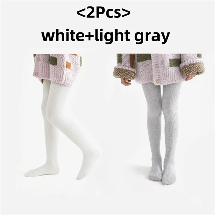 2Pcs/set 0-9 Years Children Cotton Leggings Spring Autumn Baby Girls Basic Simple Dance Pantyhose Infant Toddler Knitted Tights