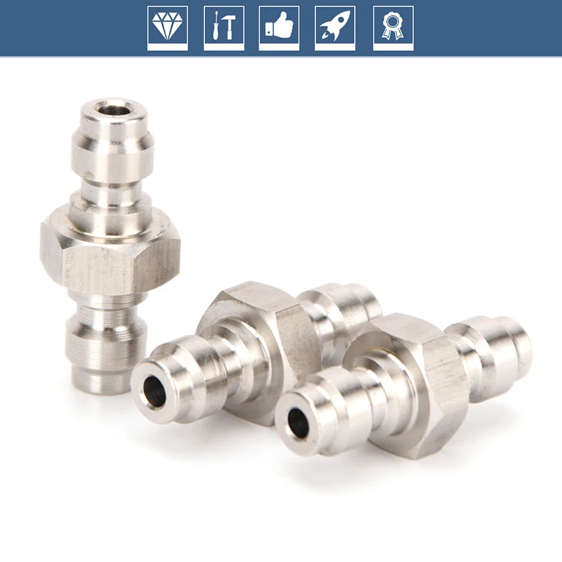 Stainless Steel Quick Connect Couplings 1pcs 8mm Air Filling Socket Double End Plug