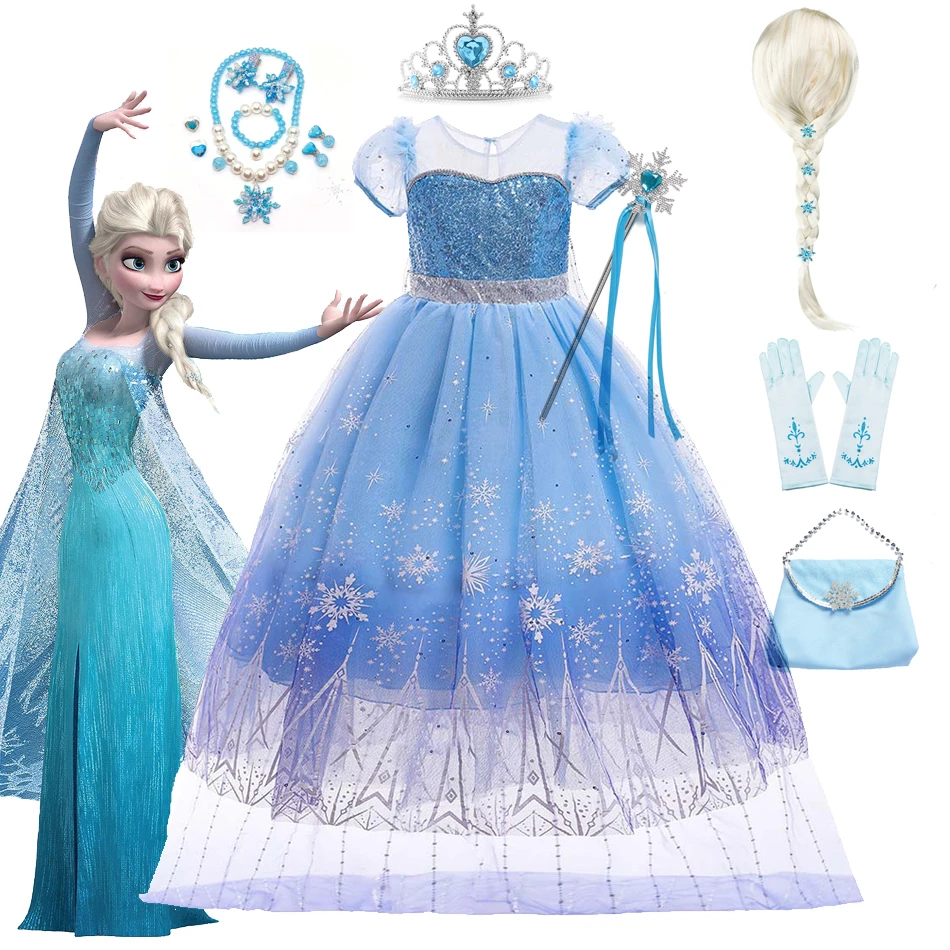 Inconveniencia heroína mecanógrafo IWEMEK Niñas Disfraces Princesa Elsa Vestido Largo Reina De Nieve Disfraz  De Carnaval Halloween Navidad Vestidos De Fiesta De Cumpleaños Niños 2-14 |  lagear.com.ar