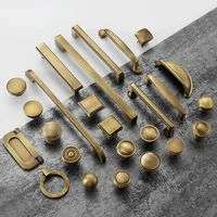 Poignées de meubles en laiton Vintage nordique, boutons et poignées d'armoire en Bronze, quincaillerie de cuisine, accessoires pour la maison 3