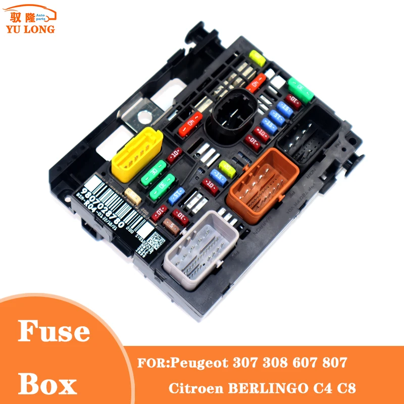 Car Engine Computer Fuse Box For Peugeot 307 308 607 807 CITROEN BERLINGO C4 C8 JUMPY BSM R04 9807028780 Original Accessories