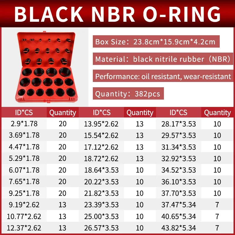 Description Picture 2 of itemBigbox boxed nitrile silicone fluorine rubber repair kit sealing valve waterproof combination kit gasket o-ring faucet machine
