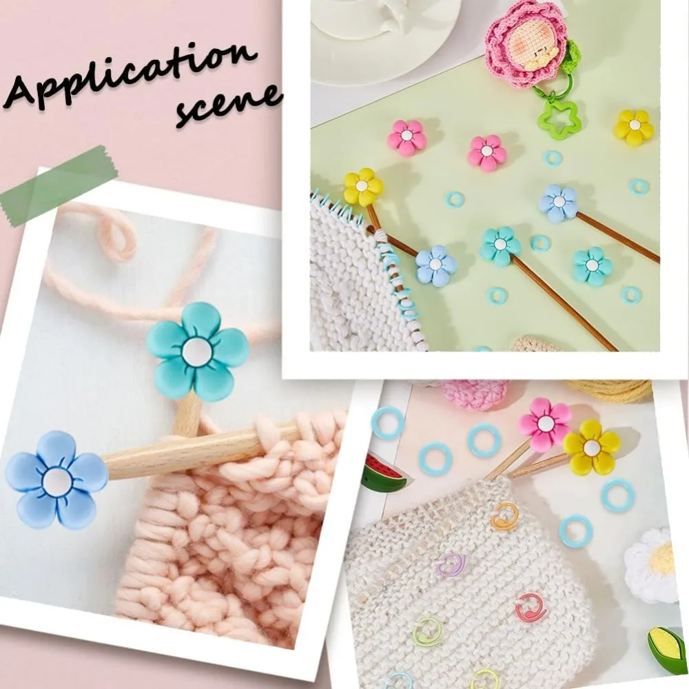 Protectors with Plastic Crochet Markers Silicone Daisy Knit Needle Stopper Point Protector End capss for Crocheting Quilting
