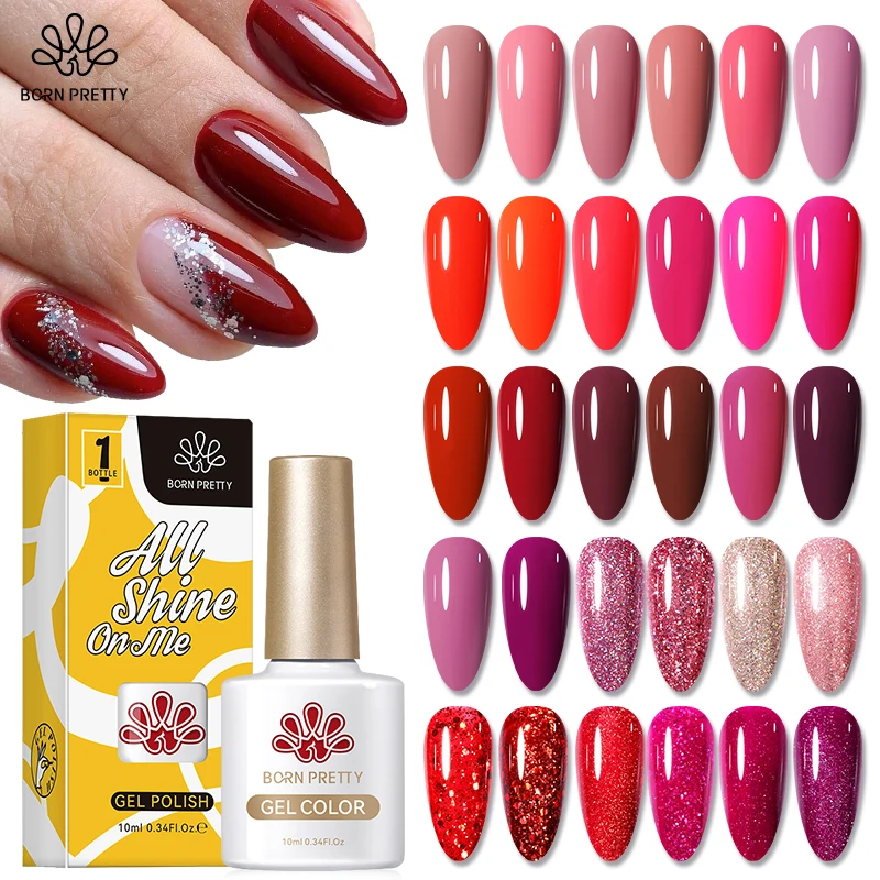 Born Pretty 10Ml Smalto Gel Per Unghie 130 Colori Nude Purple Red Uv Led Soak Off Gel Uv Vernice Gel Semi Permanente