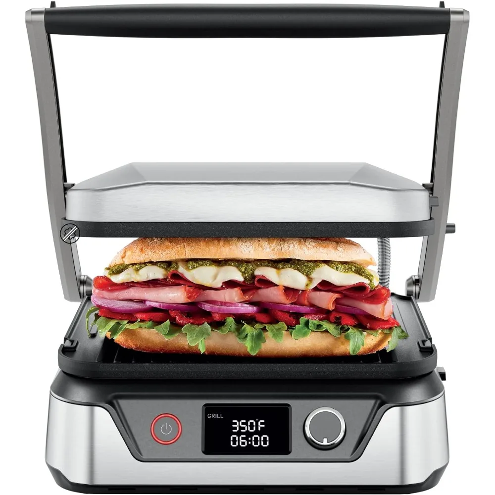 5-in-1 Digital Panini Press Grill Sandwich Maker and Griddle Grill Combo with Removable, Reversible Dishwasher-Safe