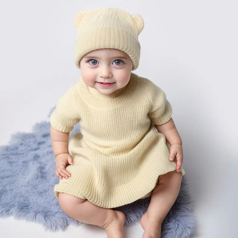 Baby Knitted Hat - Warm Woolen Beanie for Infants and Toddlers
