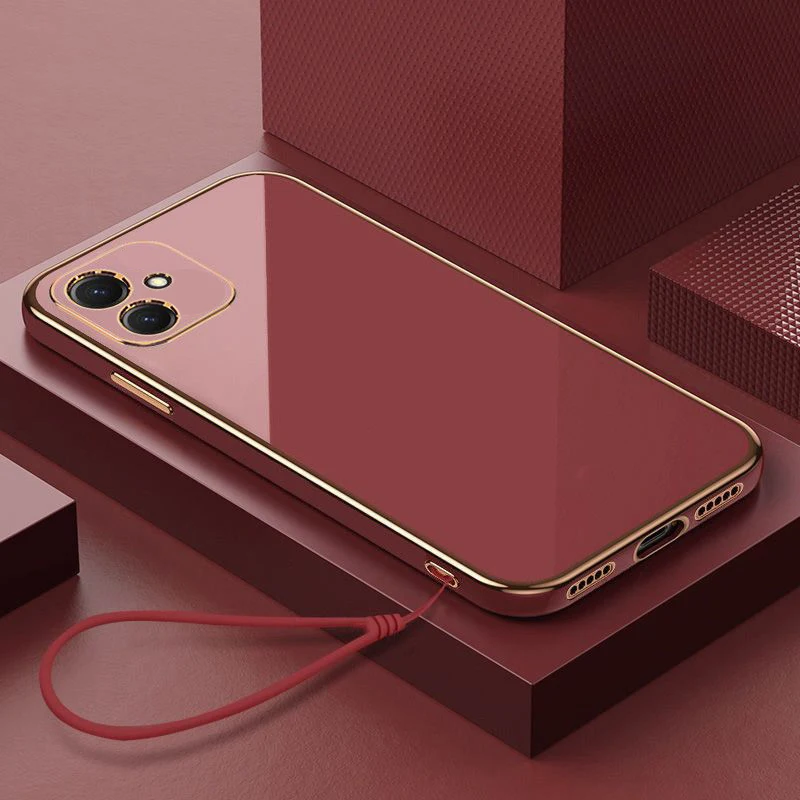 Luxury Square Plating Shockproof Phone Case for Samsung Galaxy Models