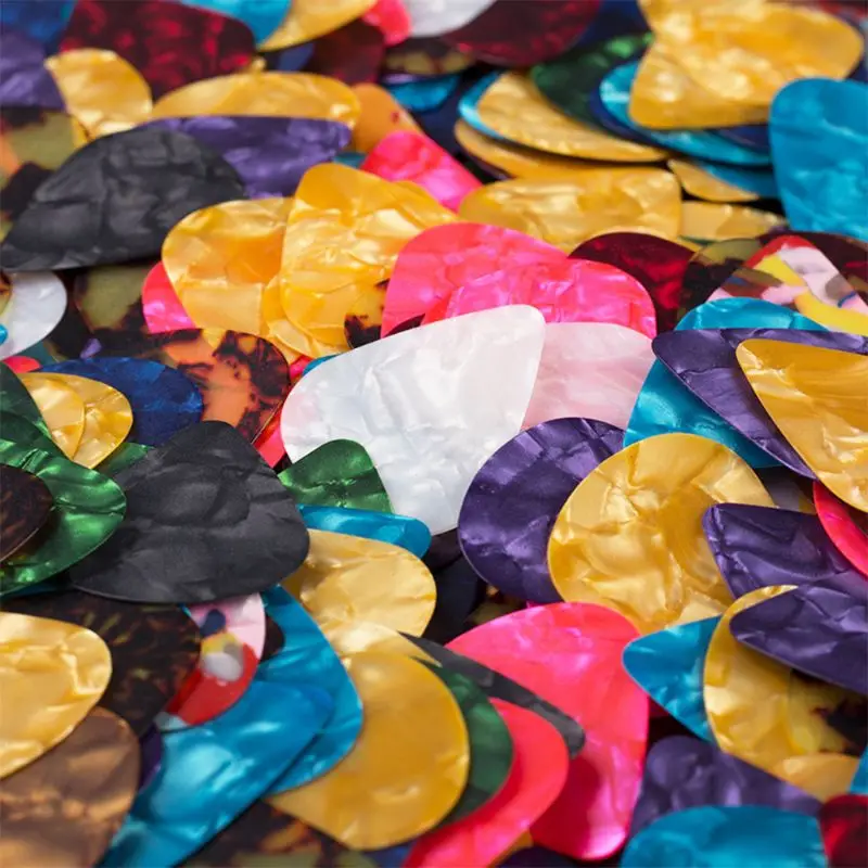 Guitar Picks Heavy Thick Gauge Assorted Pearl Variety Sampler Pack 50 Pcs Colorful