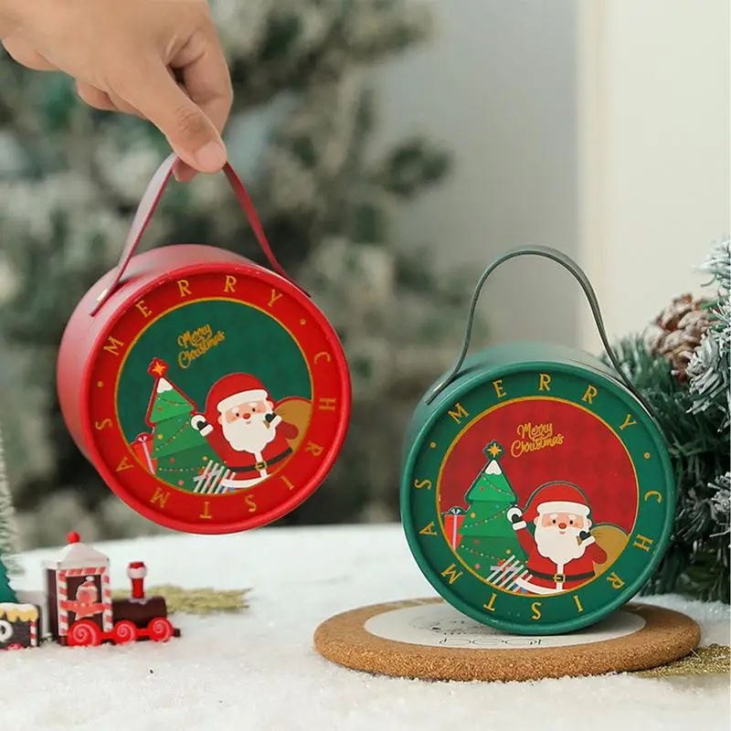 

Portable Christmas Cookie Boxes Small Present Boxes with Handle Cookies Box Party Supplies Food Packaging Containers Gift Box