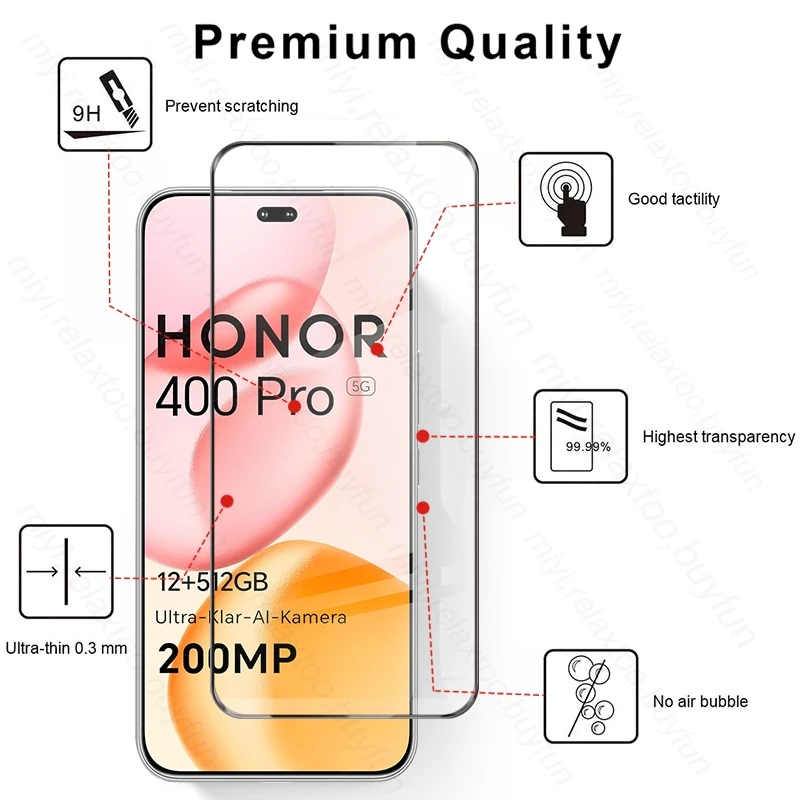 High-Definition 9D Tempered Glass Screen Protector with Camera Shield