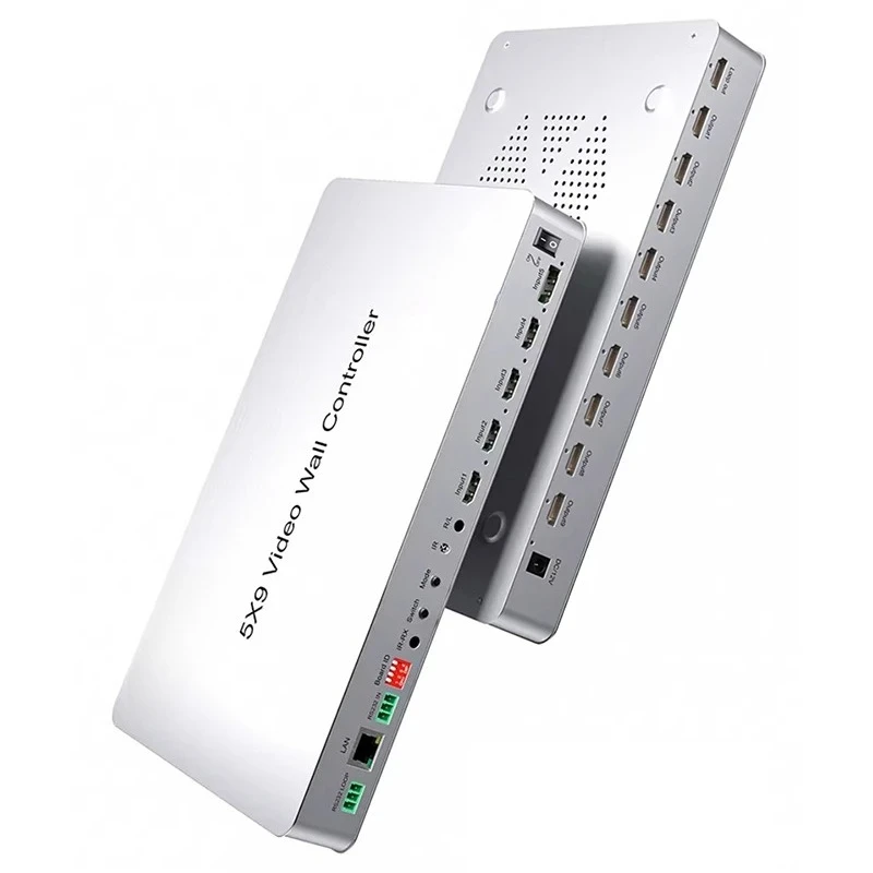 HDMI 2.0 5x9 스플라이서 TV 월 스플라이싱 스크린 컨트롤러 12V/2A 4K HD 3x3 2x2 수직 스크린 스플라이싱 장치 스크린 분배기