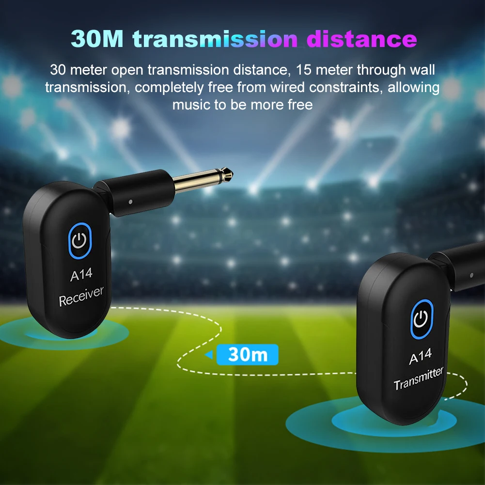Wireless Guitar System 2.4G Real Time Audio Transmitter Receiver