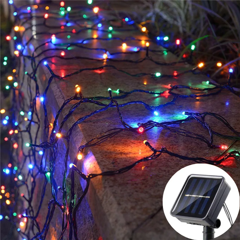 Solar-Powered LED Starry String Lights - 8-Mode Outdoor Waterproof Decorative Lighting