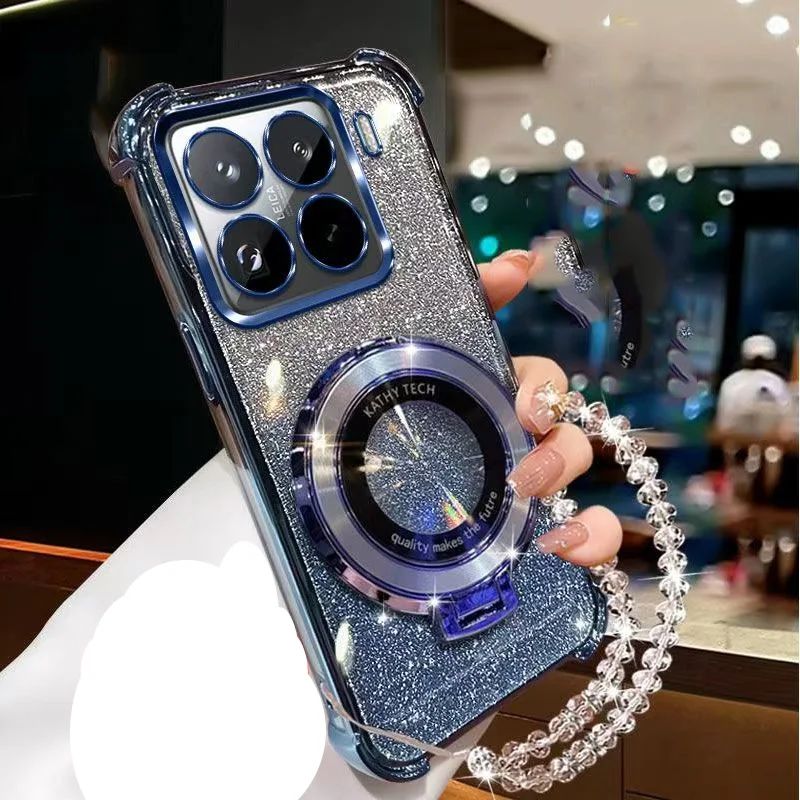 Crystal Bracelet Magnetic Stand Glitter Shockproof Phone Case