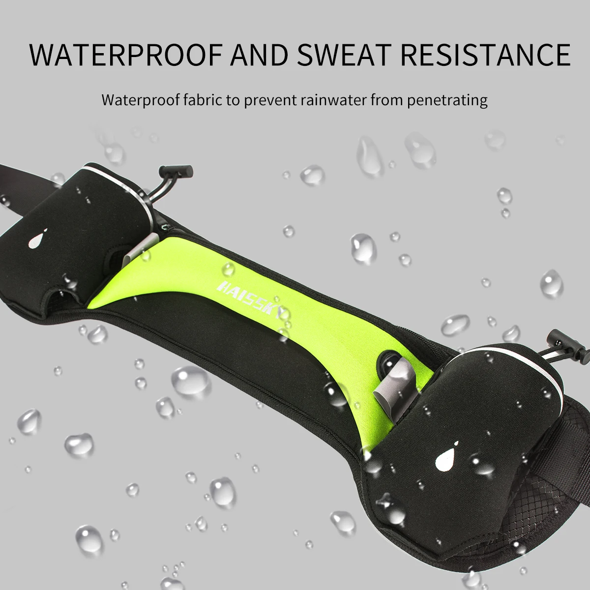 HAISSKY Marathon Sports Waist Pack Bags With Double Water Botle GYM Fitness Large Capacity Waist Phone Pouch For iPhone Samsung