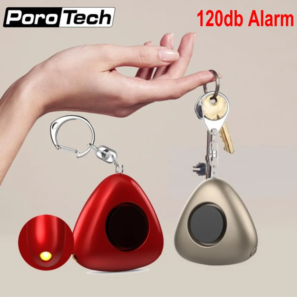120db Personal Security Alarm Keychain With Led Flashlight Mini Self