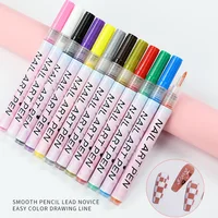 1Set Nail Art Drawing Pen Graffiti Nail Acrylic Pen Waterproof Painting Liner DIY 3D Abstract Line Nail Art Beauty Tool Manicure 1
