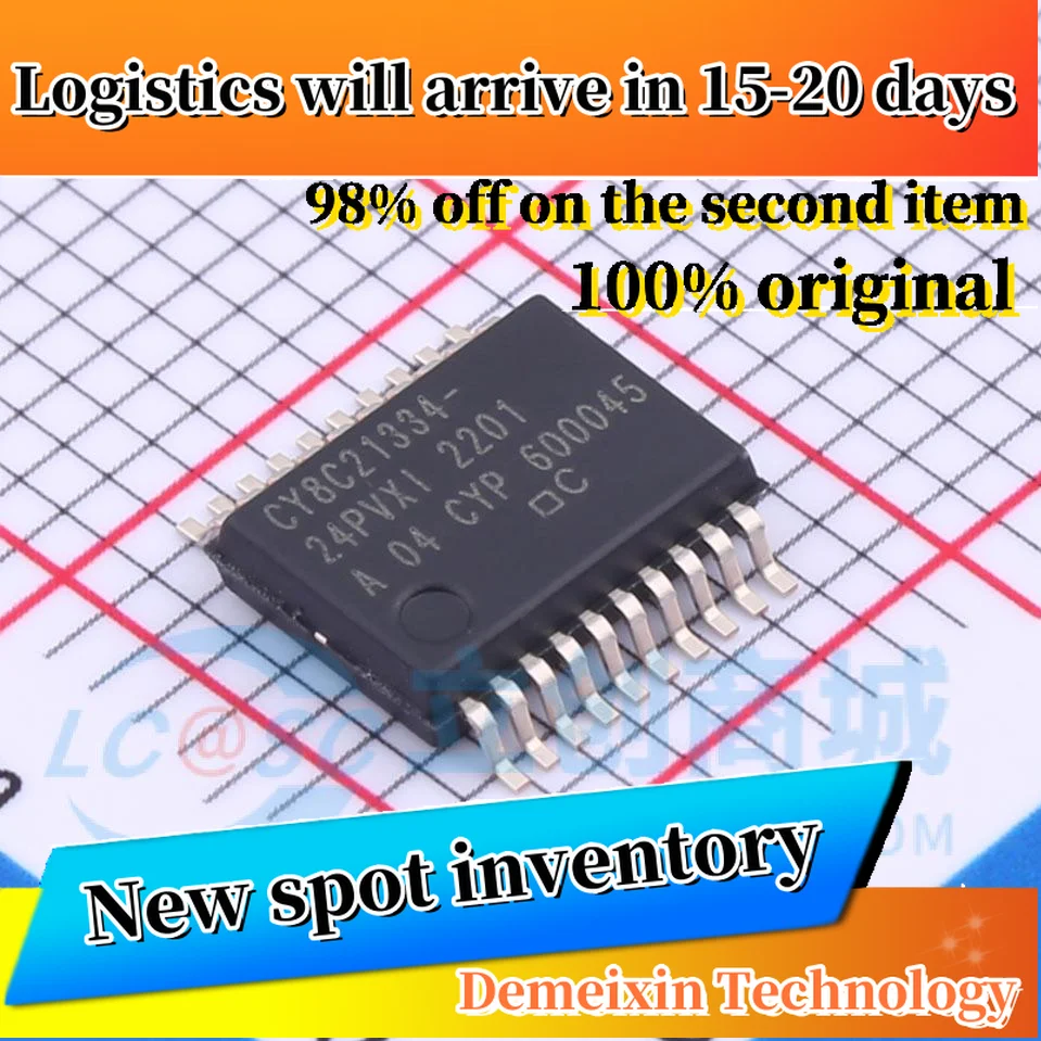 10PCS 100%Original CY8C21334-24PVXIT SSOP-20 New in Stock