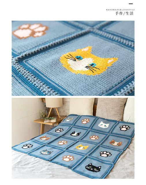 Susan's Family 134*134cm Handmade Crochet Blanket Diy Kit Original Hand  Hooked Crochet Blanket Cushion Bay Window Blanket - Diy Knitting -  AliExpress