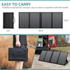 Power Station 220Wh & 60W Portable Solar Panels, 110V/300W Backup Battery Lithium with AC Outlets, DC, USB QC3.0 4