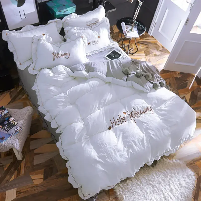 korean-style-princess-style-ins-net-red-bed-four-piece-girl-heart-bed-sheet-bedspread-quilt-cover-bed-skirt-double-quilt-cover