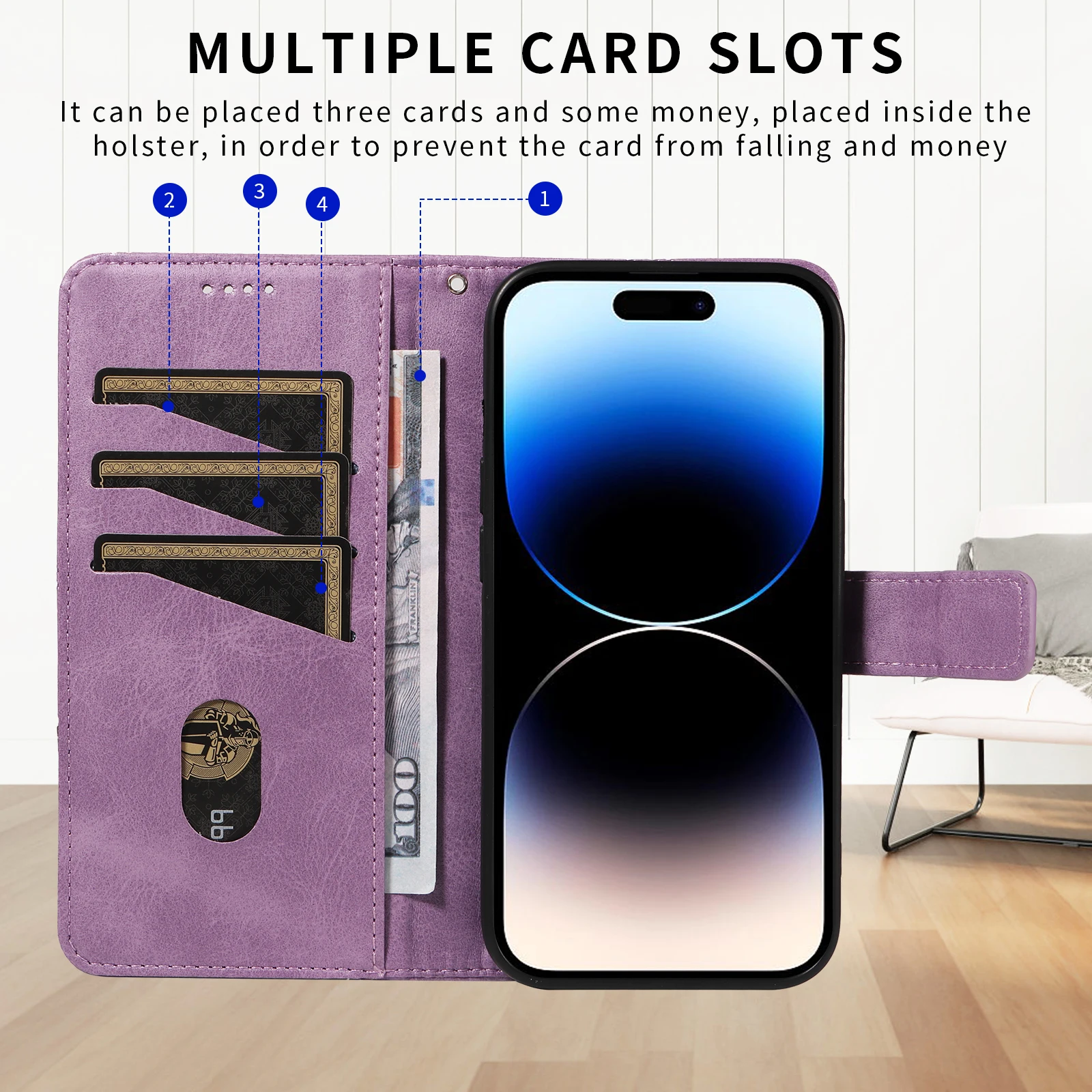 Luxurious Leather Wallet Phone Case with Enhanced Protection