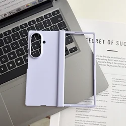 Ultra Thin Matte Shockproof Phone Case with Hinge Protection and Solid Color Design for Galaxy Z Fold4 (Purple)