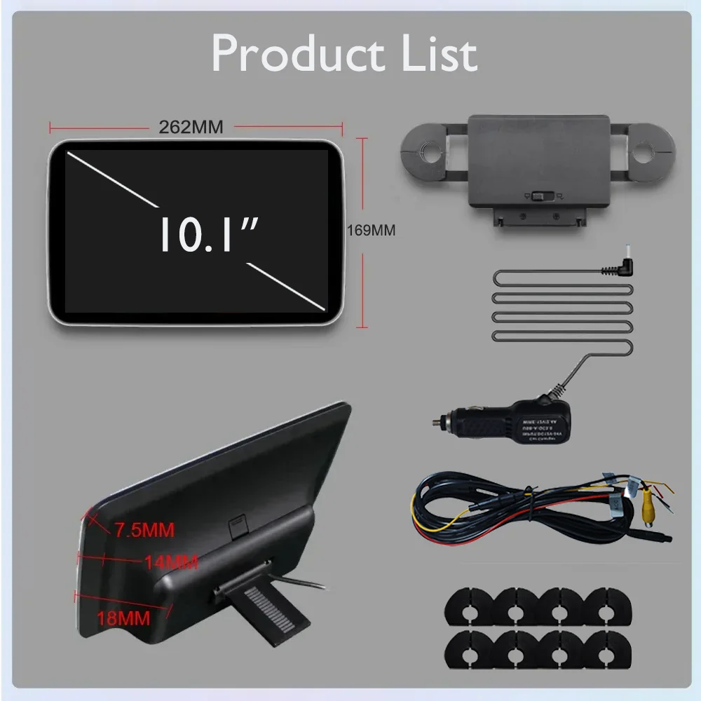 10.1 بوصة HD 1280*720 أندرويد سيارة مسند الرأس رصد...