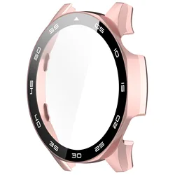 Premium Tempered Glass Screen Protector & Hard PC Protective Bumper Case for GT5 46mm (Rose Gold)