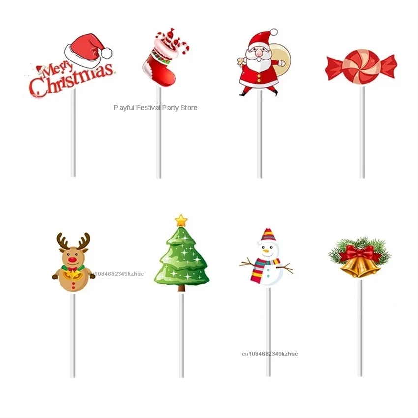 Description Picture 4 of item16/48pcs Santa Christmas Cupcake Wrapper Birthday Party Cake Topper Decorations Santa Xmas Tree Christmas Party Cake Decoration