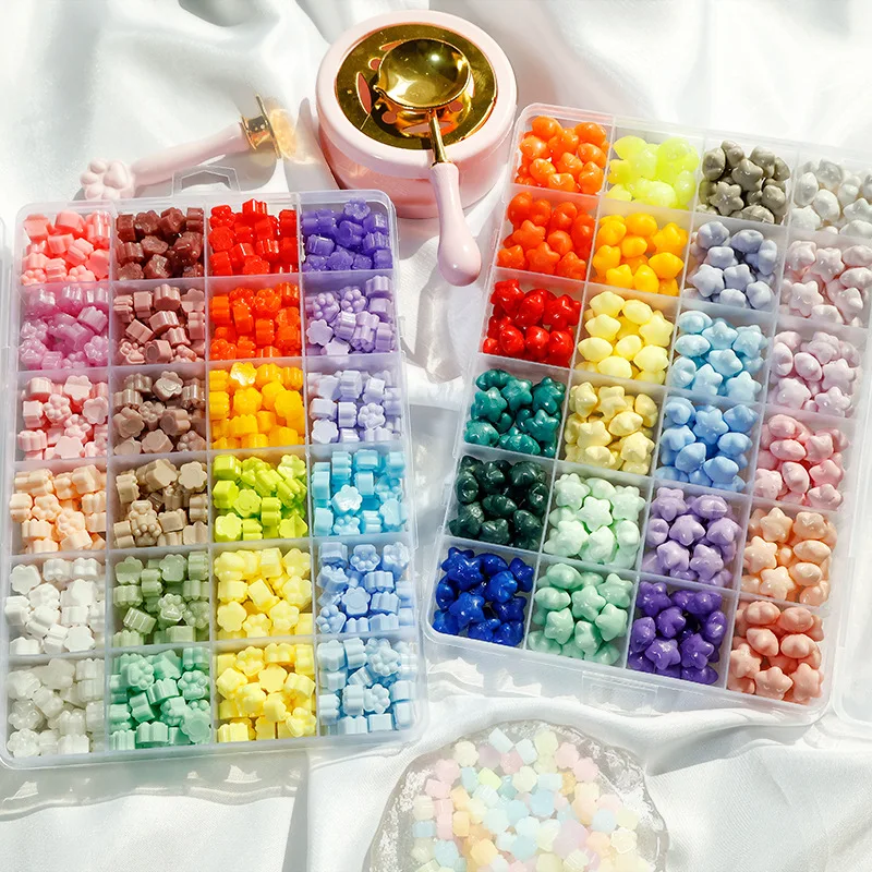 Description Picture 2 of item400/800/1200Pcs Fire Paint Wax Particles Custom Stamp Wedding Invitations Logo Custom Matrimonio Idee Stamps for Kids Sellos Diy